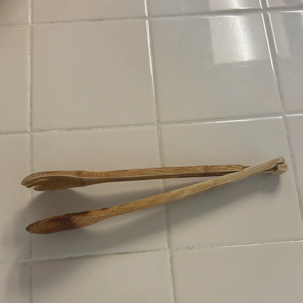 Pampered Chef Natural Bamboo Utensil Set for Salad